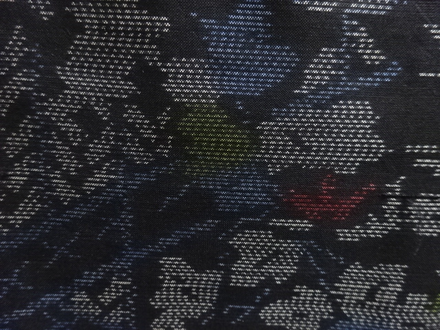 JAPANESE KIMONO / ANTIQUE KIMONO / SILK / DORO OSHIMA TSUMUGI / WOVEN FLOWER